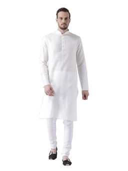 KISAH - Men White Kurta Churidar (Set of 2)