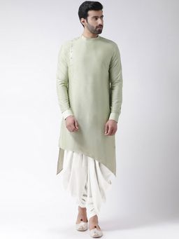 KISAH - Men Green Kurta Dhoti (Set of 2)