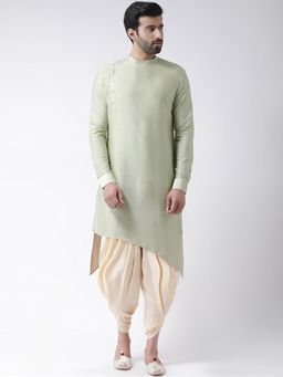 KISAH - Men Green Kurta Dhoti (Set of 2)