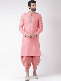 KISAH - Men Pink Kurta Dhoti (Set of 2)