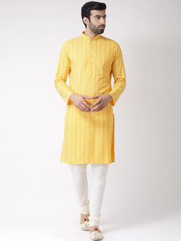 KISAH - Men Yellow Kurta Churidar (Set of 2)