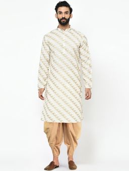 KISAH - Men Cream Kurta Dhoti (Set of 2)
