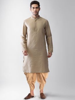 KISAH - Men Beige Kurta Dhoti (Set of 2)