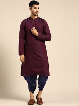 KISAH - Men Purple Kurta Dhoti (Set of 2)