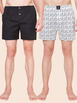 Urban Scottish - Multi-Color Printed Cotton Regular Boxers (Pack of 2)