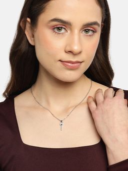 Carlton London - Set Of 2 Silver Plated Love You Forever Lock & Key Pendant With Chain For Couples