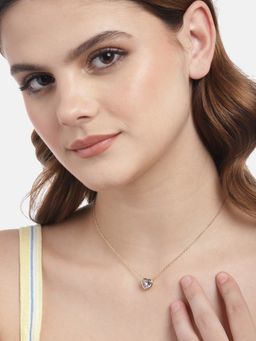Carlton London - Gold Plated With Cz Heart Fancy Necklace For Women