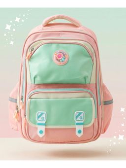 Bonfino - Premium Peach Mint Luxe School Backpack - Multi-Color