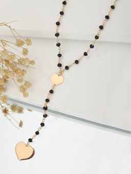 Carlton London - Rose Gold-Plated Black Brass Necklace FJN3834