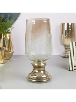 HomeTown - Phiona Glass Crack Handcrafted Hurricane Ombre 42 Cm in Multi Colour