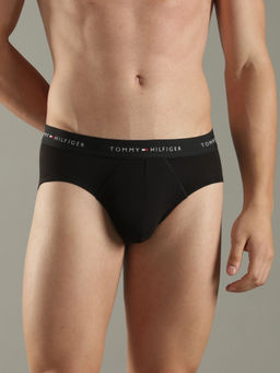 Tommy Hilfiger - Black Solid Low Rise Briefs - Pack Of 3