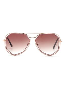 French Connection - Men UV Protected Aviator Pink Lens Sunglasses (56)
