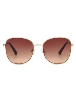 French Connection - Women UV Protected Round Brown Lens Smoke Sunglasses (57)