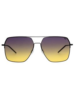 French Connection - Men UV Protected Square Multi-Color Lens Smoke Sunglasses (60)