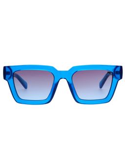 French Connection - Unisex UV Protected Rectangle Blue Lens Smoke Sunglasses (50)