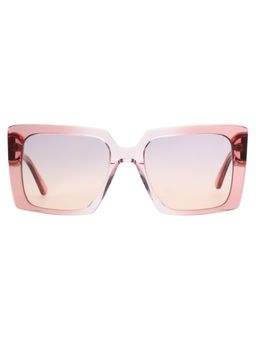 Tommy Hilfiger - Women UV Protected Square Pink Lens Smoke Sunglasses (52)