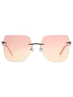 Tommy Hilfiger - Women UV Protected Square Pink Lens Smoke Sunglasses (58)