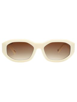 Tommy Hilfiger - Women UV Protected Hexagon Brown Lens Smoke Sunglasses (55)