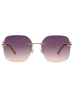 Tommy Hilfiger - Women UV Protected Square Pink Lens Smoke Sunglasses (56)