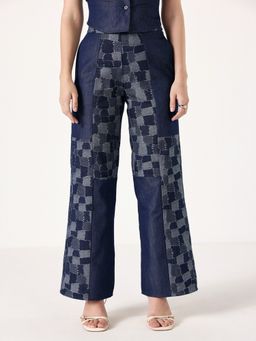 Muvazo - Navy Blue Denim Sculpt Pant
