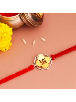 KuberBox - 925 Sterling Silver Blossom Swastik Silver Rakhi