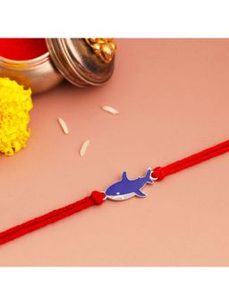 KuberBox - 925 Sterling Silver Baby Shark Silver Rakhi