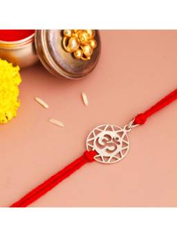 KuberBox - The Om 925 Sterling Silver Rakhi cum Pendant