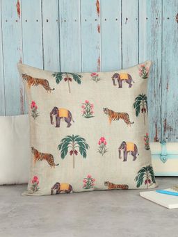 India Circus by Krsnaa Mehta - Poetic Disposition Blended Taf Silk Cushion Cover