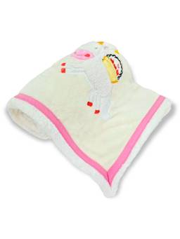 BRANDONN - New Born Baby Unicorn Multipurpose Wearable Blanket-Cream