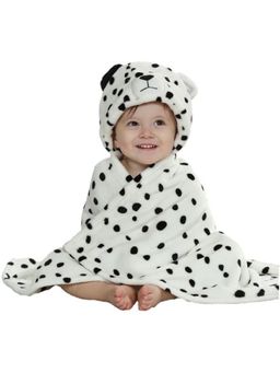 BRANDONN - New Born Baby Hooded Wearable Dots Printed Multipurpose Blanket-Off White