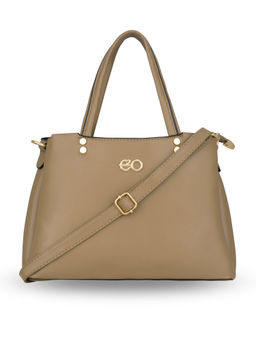 E2O - Beige Solid Handbag