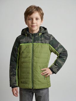 Monte Carlo - Boys Regular Fit Detachable Hood Camouflage Puffer Jacket