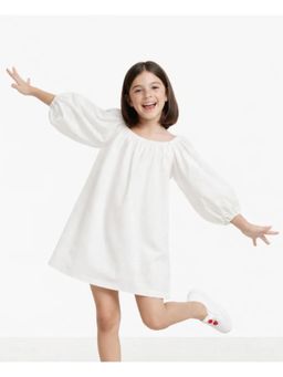 Tommore - Modern Puff White Dress