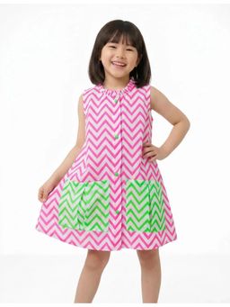 Tommore - Chevron Contrast Pocket Dress