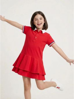 Tommore - Red Polo Flare Dress