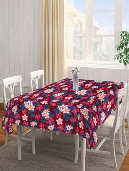 ARRABI - Multi-Color Floral Cotton Blend 6 Seater Table Cover