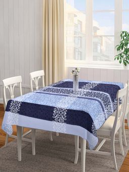 ARRABI - Blue Indian Cotton Blend 8 Seater Table Cover