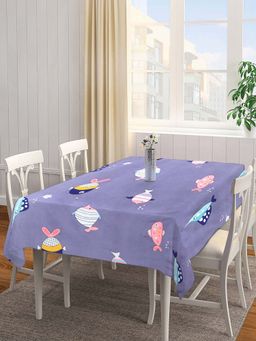 ARRABI - Purple Cartoon Cotton Blend 8 Seater Table Cover