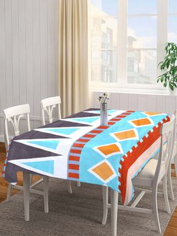 ARRABI - Multi-Color Geometric Cotton Blend 8 Seater Table Cover