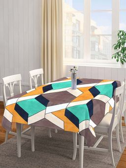 ARRABI - Multi Geometric Cotton Blend 8 Seater Table Cover