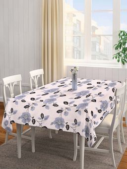 ARRABI - Beige Floral Cotton Blend 6 Seater Table Cover