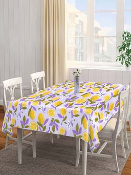 ARRABI - Purple Floral Cotton Blend 8 Seater Table Cover