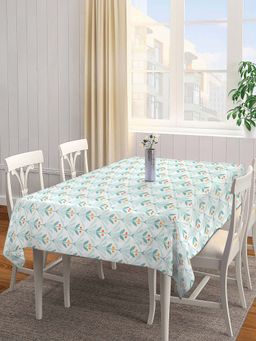 ARRABI - Green Floral Cotton Blend 8 Seater Table Cover