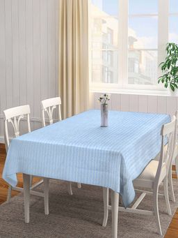 ARRABI - Blue Stripes Cotton Blend 8 Seater Table Cover