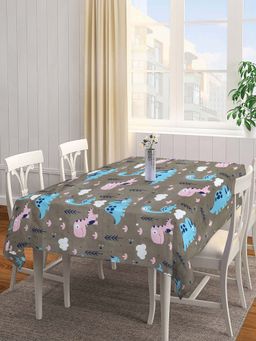 ARRABI - Olive Cartoon Cotton Blend 8 Seater Table Cover