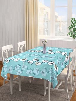ARRABI - Green Floral Cotton Blend 6 Seater Table Cover