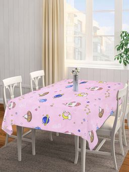 ARRABI - Pink Cartoon Cotton Blend 6 Seater Table Cover