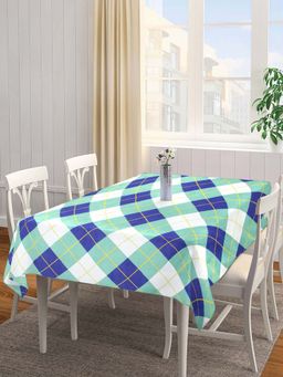 ARRABI - Multi Checks Cotton Blend 6 Seater Table Cover