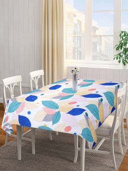 ARRABI - Multi-Color Leaf Cotton Blend 6 Seater Table Cover