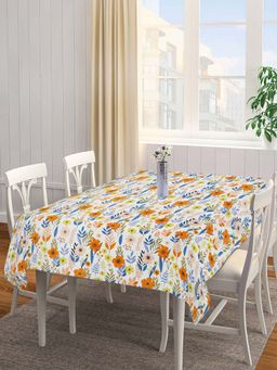 ARRABI - Multi-Color Floral Cotton Blend 6 Seater Table Cover